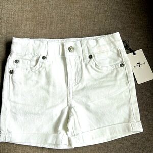 7 For All Mankind White Denim Shorts